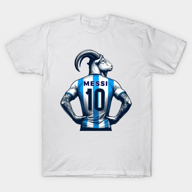 GOAT- Messi Argentina 10 T-Shirt by DarkWave